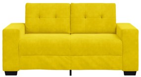 Sofá Loveseat vidaXL Amarelo 120 cm em Veludo