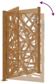 Portão de jardim 105x155 cm design de folha de aço resistente