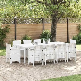 vidaXL Conjunto de Jantar para Jardim 11 pcs Branco Polipropileno