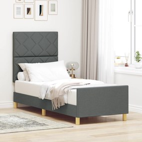 Estrutura de Cama vidaXL Cinza Escuro 80x200 cm Tecido