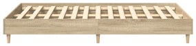 Estrutura de cama sem colchão 140x190 cm carvalho sonoma