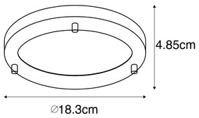 Candeeiro de teto moderno ouro 18 cm IP44 - YUMA Moderno