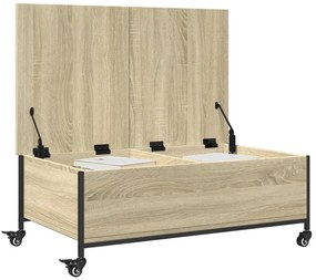 Mesa de centro com rodas derivados de madeira carvalho sonoma