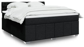 vidaXL Cama com molas/colchão 180x200 cm tecido preto