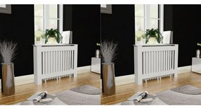 Coberturas de radiador 2 pcs MDF 112 cm branco