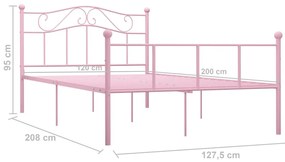 Estrutura de cama 120x200 cm metal rosa