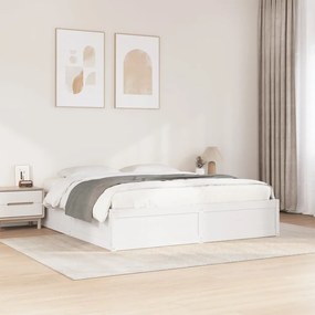 Cama sem colchão 180x200 cm madeira de pinho maciça branco
