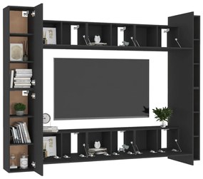 10 pcs conjunto de móveis de TV derivados de madeira preto