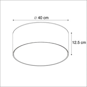 Luminária de teto cinza 40cm LED - DRUM LED Moderno