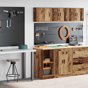 vidaXL Armários de garagem 2 pcs derivados de madeira madeira velha