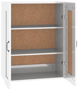 Armário de parede suspenso 69,5x32,5x90 cm branco brilhante