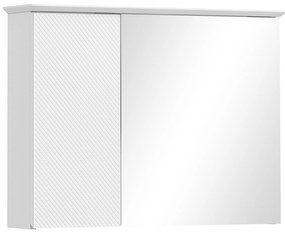 HOMCOM Armário Casa de Banho com Espelho Prateleira Ajustável Móvel Casa de Banho Estilo Moderno 65x15x49 cm Branco