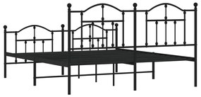 Estrutura de cama sem colchão com pés 180x200 cm preto