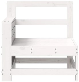 Sofá de jardim c/ apoio braços/mesa apoio pinho maciço branco