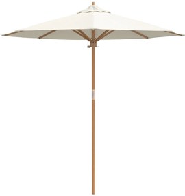 Parasol de Jardim Creme Branco 217x230 cm Bambu