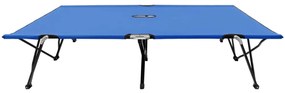 Espreguiçadeira/cama dobrável para 2 pessoas aço azul