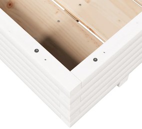 Vaso/floreira de jardim 90x60x26,5 cm pinho maciço branco