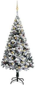 vidaXL Árvore Natal artificial pré-iluminada c/ bolas 180 cm PVC verde