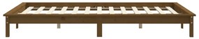 Estrutura de cama 200x200 cm pinho maciço castanho mel