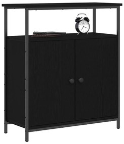 Buffet vidaXL Preto Carvalho 70x30x80 cm Madeira de engenharia