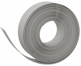 Bordas de jardim 2 pcs 10 m 15 cm polietileno cinzento