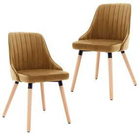 vidaXL Cadeiras de jantar 2 pcs veludo castanho
