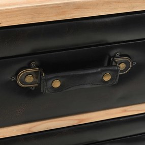 Armário com gavetas madeira de abeto maciça 80x36x75 cm