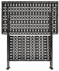 Mesa de chá dobrável estilo vintage metal 58x35x72 cm preto