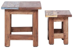 Mesas de encastrar 2 pcs madeira de mogno maciça