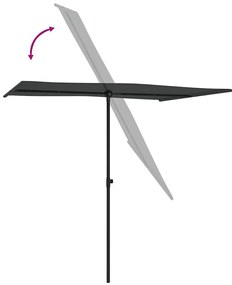 Guarda-sol de jardim com poste de alumínio 2x1,5 m antracite