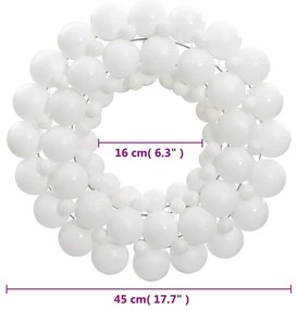 Guirlanda de Natal 45 cm poliestireno branco
