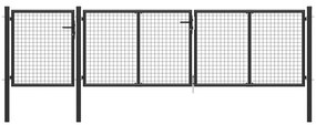 vidaXL Portão de jardim 400x75 cm aço antracite