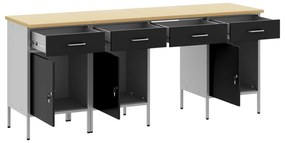 Conjunto de Gabinete e Mesa de Trabalho de 4 Peças vidaXL Preto em Mad