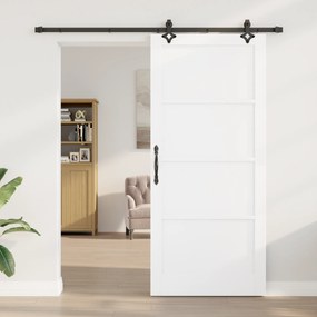 Porta Deslizante vidaXL com Conjunto de Ferragens Branca 93x211 cm Mad