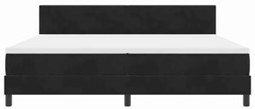 Cama Box com Colchão &amp; LED Preto 200x200 cm Veludo