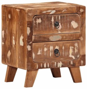 Mesa de cabeceira 40x32x46 cm madeira recuperada maciça
