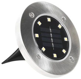 Iluminação LED solar de solo 8 pcs branco quente