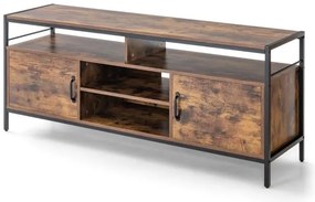 Móvel para TV com Aberta e Armário de Arrumação 147 x 40 x 62 cm Castanho Rústico