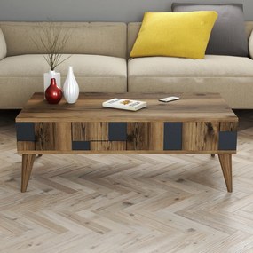 Mesa de Centro Madrid – Nogueira e Antracite – 105x37,6x60 cm