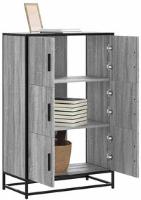 vidaXL Armário alto 68x35x106,5 cm madeira e metal cinza sonoma