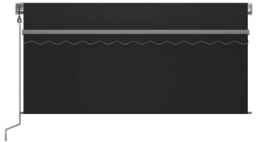 Toldo automático c/ estore/LED/sensor de vento 3x2,5m antracite