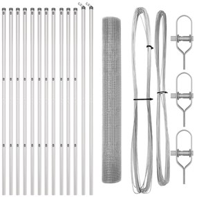25 m Conjunto de Postes de Cerca Conjunto de 2 Aço galvanizado