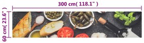 Tapete de cozinha lavável 60x300 cm veludo padrão vinho/jantar