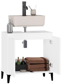 Armário de lavatório 58x33x60 cm derivados de madeira branco