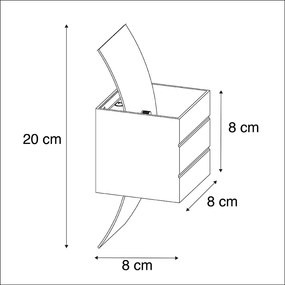 Candeeiro de parede design preto com dourado - Amy