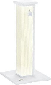PawHut Poste Arranhador para Gatos 81 cm com Sisal e Bola Suspensa, 41x41x81 cm, Branco | Aosom Portugal