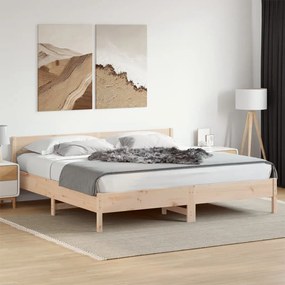 Cama sem colchão 200x200 cm madeira de pinho maciça
