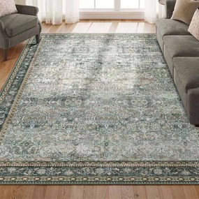 Tapete em estilo vintage 160 x 230 cm lavável na máquina castanho nogueira