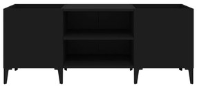 Armário para discos 121x38x48 cm derivados de madeira preto