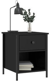 Mesas de cabeceira 2pcs 40x42x50 cm derivados de madeira preto